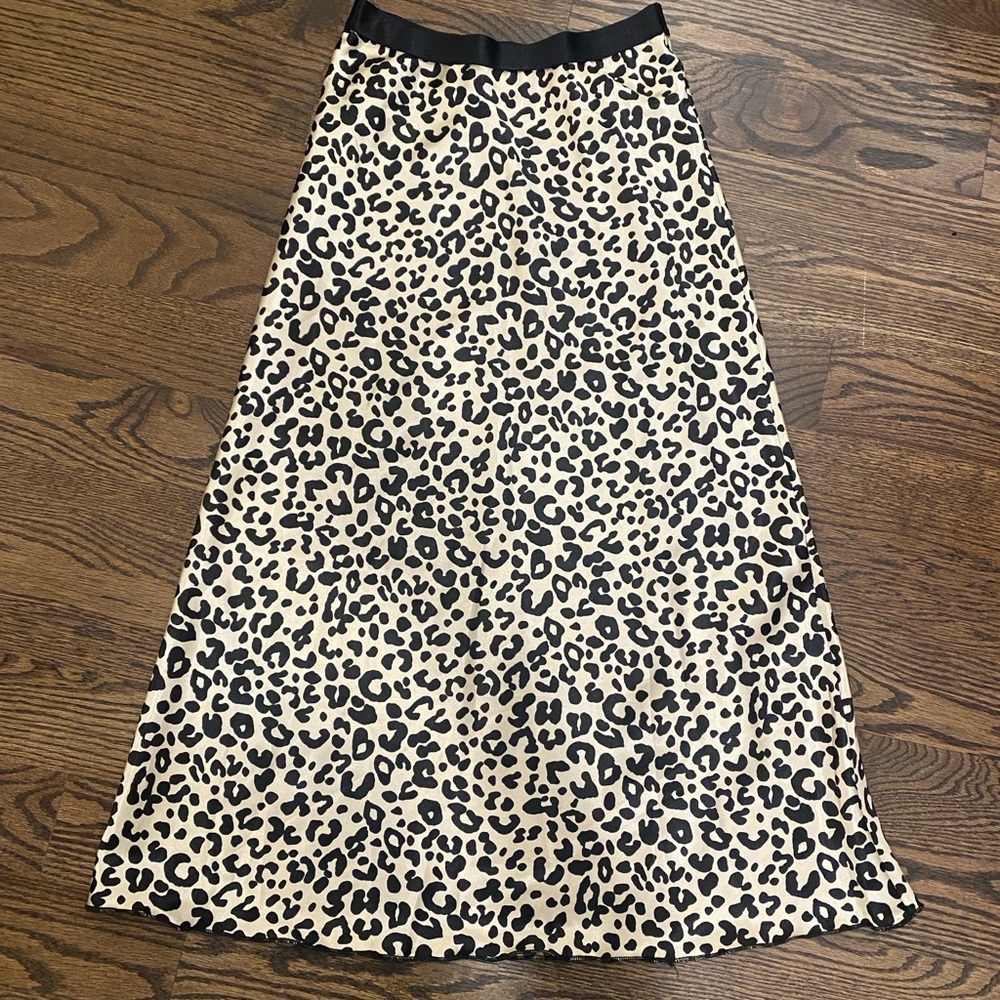 Leopard Print A-Line Skirt